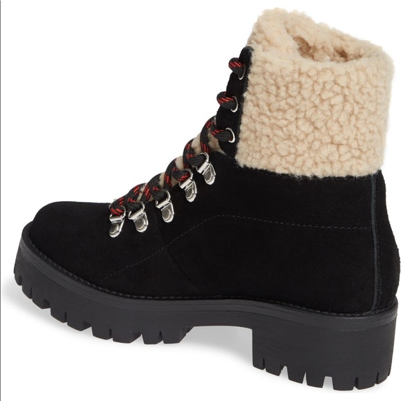 bitter faux shearling trim bootie